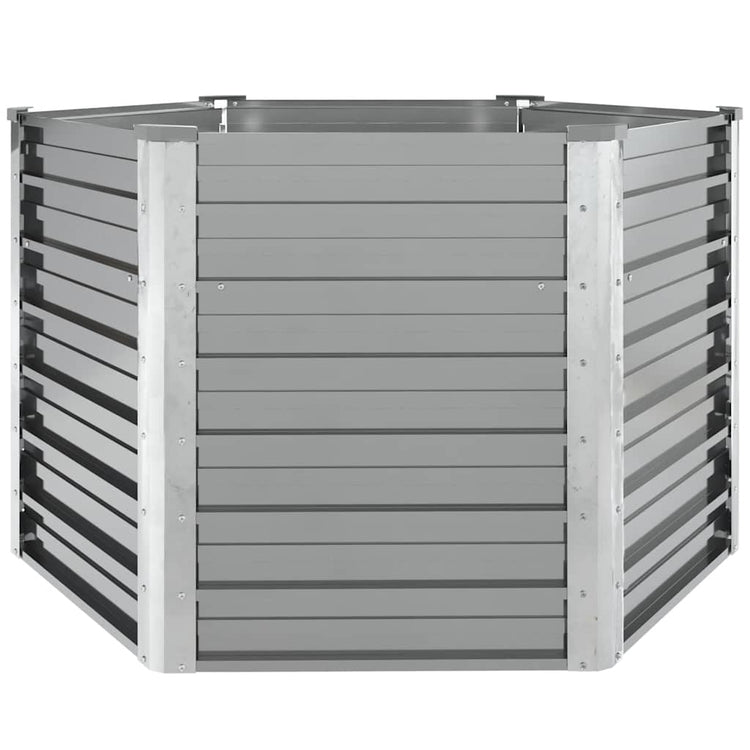 Vidaxl Planter surélevé 129x129x77 cm Gray en acier galvanisé
