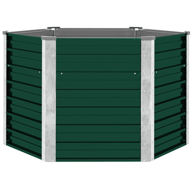 Vidaxl Planter surélevé 129x129x77 cm en acier galvanisé vert