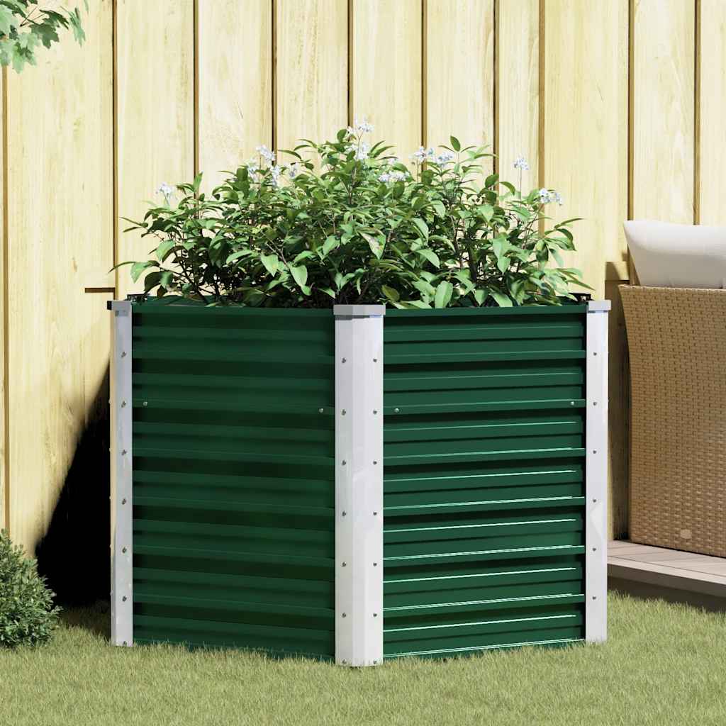 Vidaxl Planter surélevé 129x129x77 cm en acier galvanisé vert