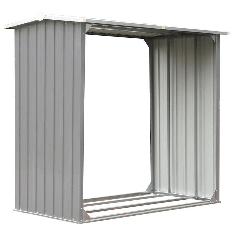 Vidaxl Hangar de bois de chauffage 172x91x154 cm Gray en acier galvanisé