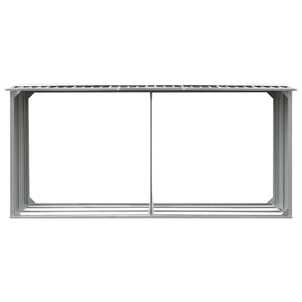 Vidaxl Sangar de bois de chauffage 330x92x153 cm Gray en acier galvanisé