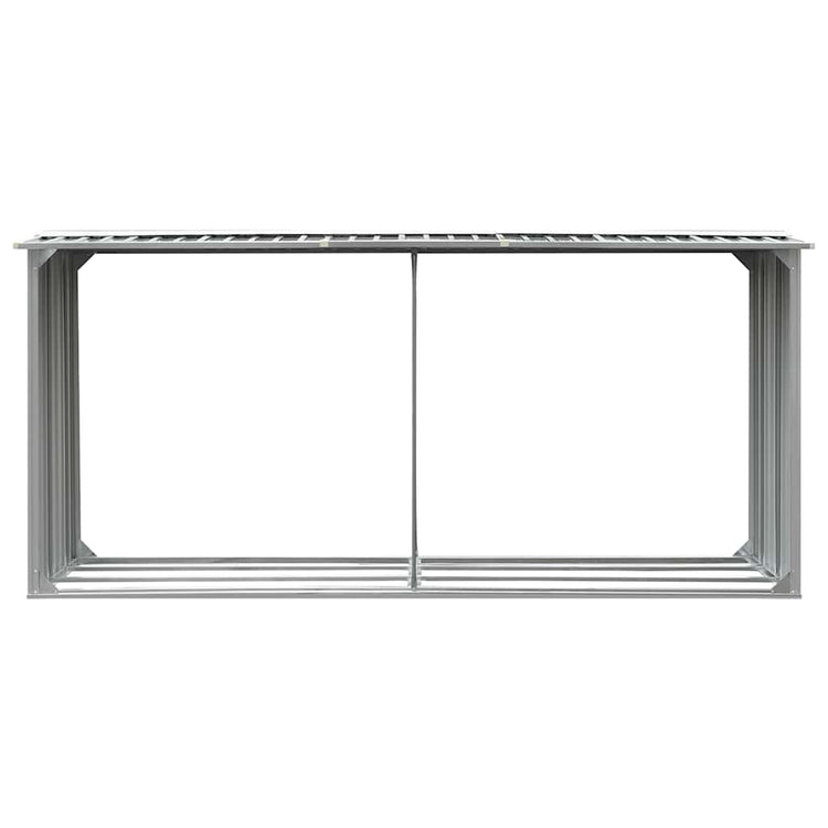 Vidaxl Sangar de bois de chauffage 330x92x153 cm Gray en acier galvanisé