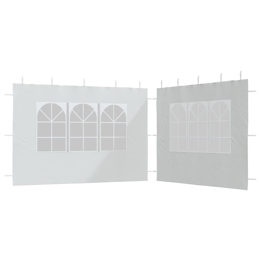 Murs de tente vidaxl avec fenêtre pe white 2 pcs
