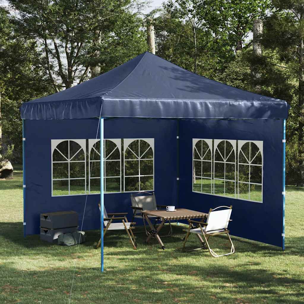 Murs de tente vidaxl avec fenêtre pe bleu 2 pcs