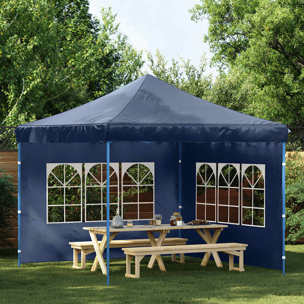 Murs de tente vidaxl avec fenêtre pe bleu 2 pcs