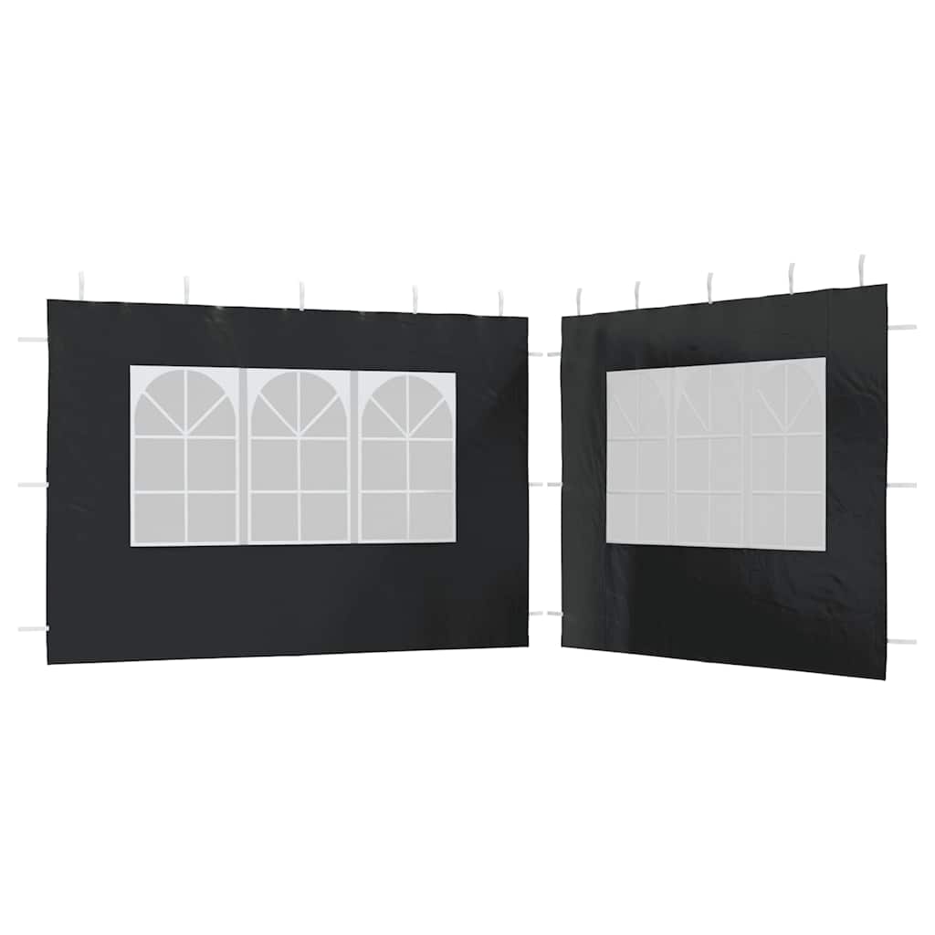 Murs de tente vidaxl avec fenêtre pe anthracite 2 sts