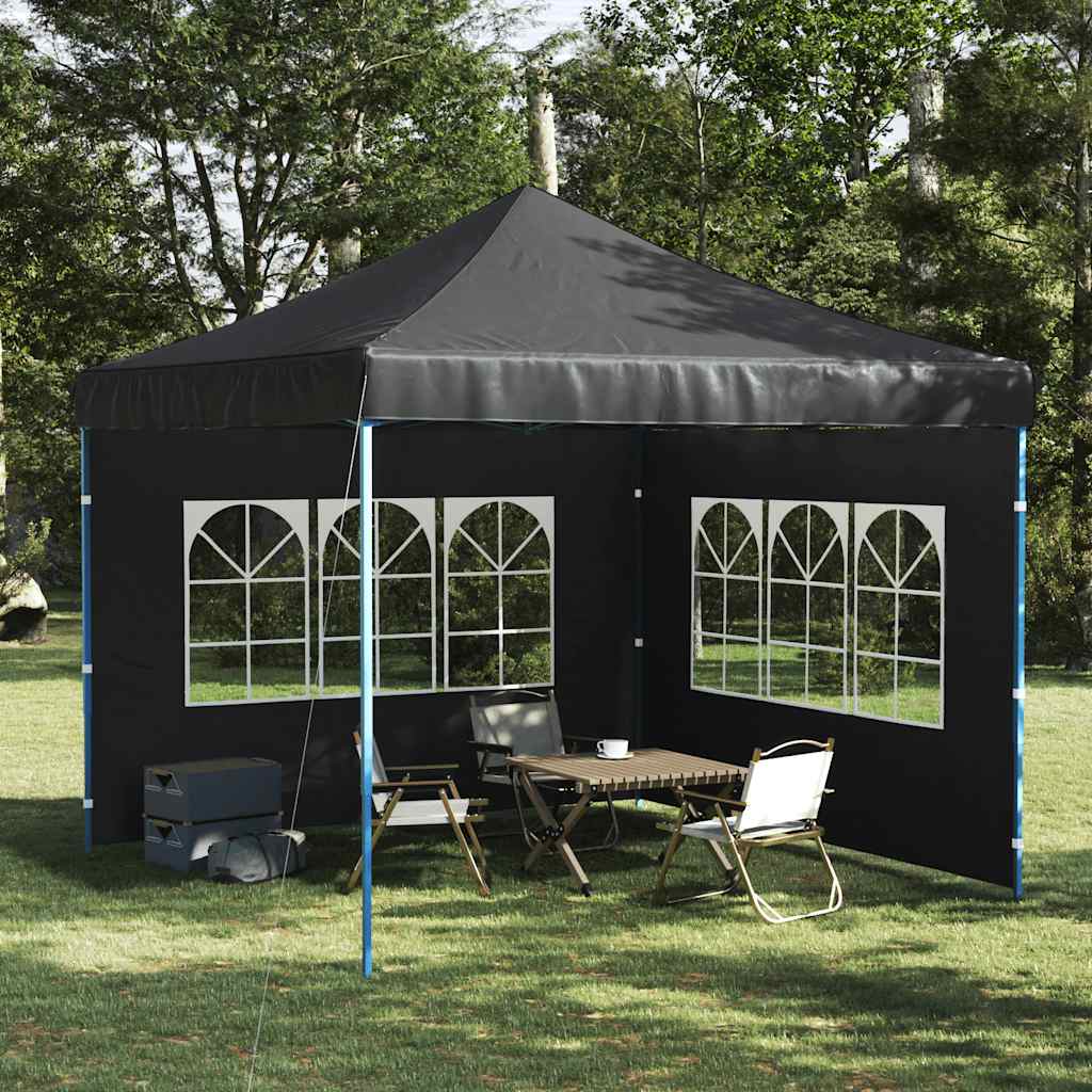 Murs de tente vidaxl avec fenêtre pe anthracite 2 sts