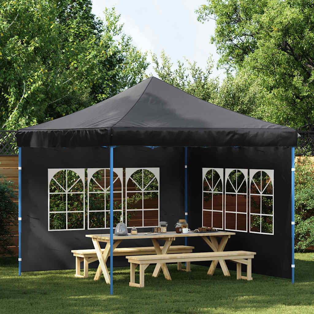 Murs de tente vidaxl avec fenêtre pe anthracite 2 sts
