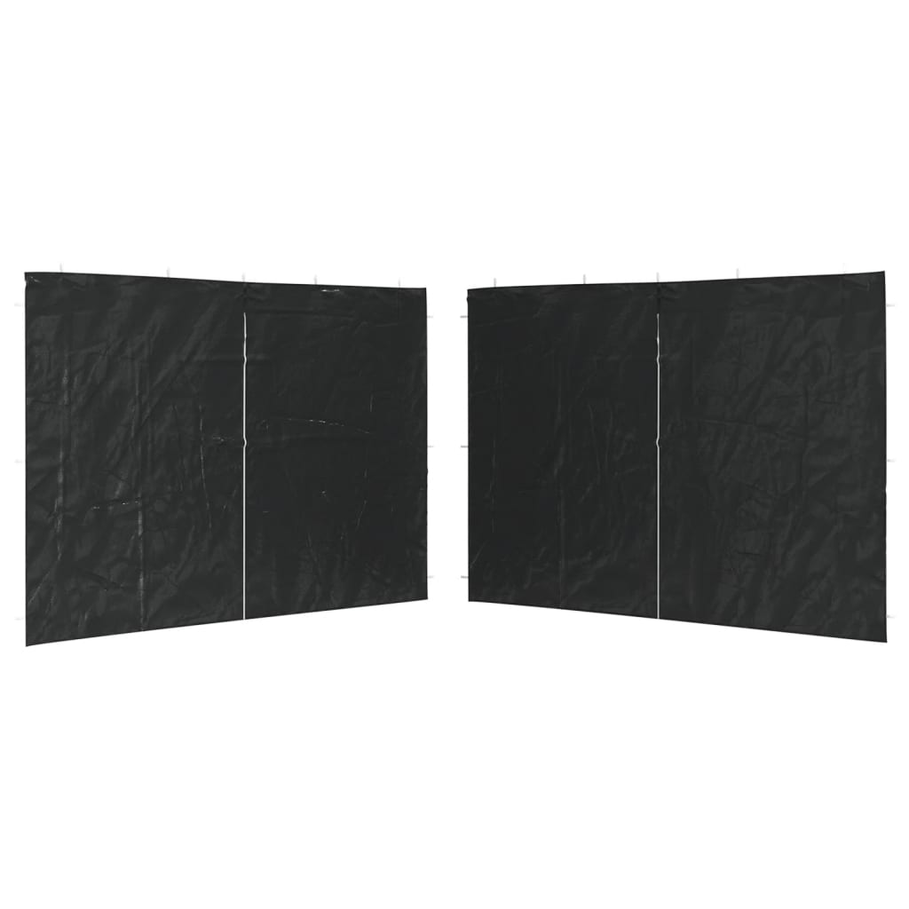 Murs de tente vidaxl avec glissière pe anthracite 2 sts
