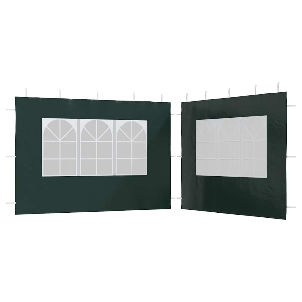 Murs de tente vidaxl avec fenêtre pe vert 2 pcs