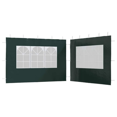 Murs de tente vidaxl avec fenêtre pe vert 2 pcs