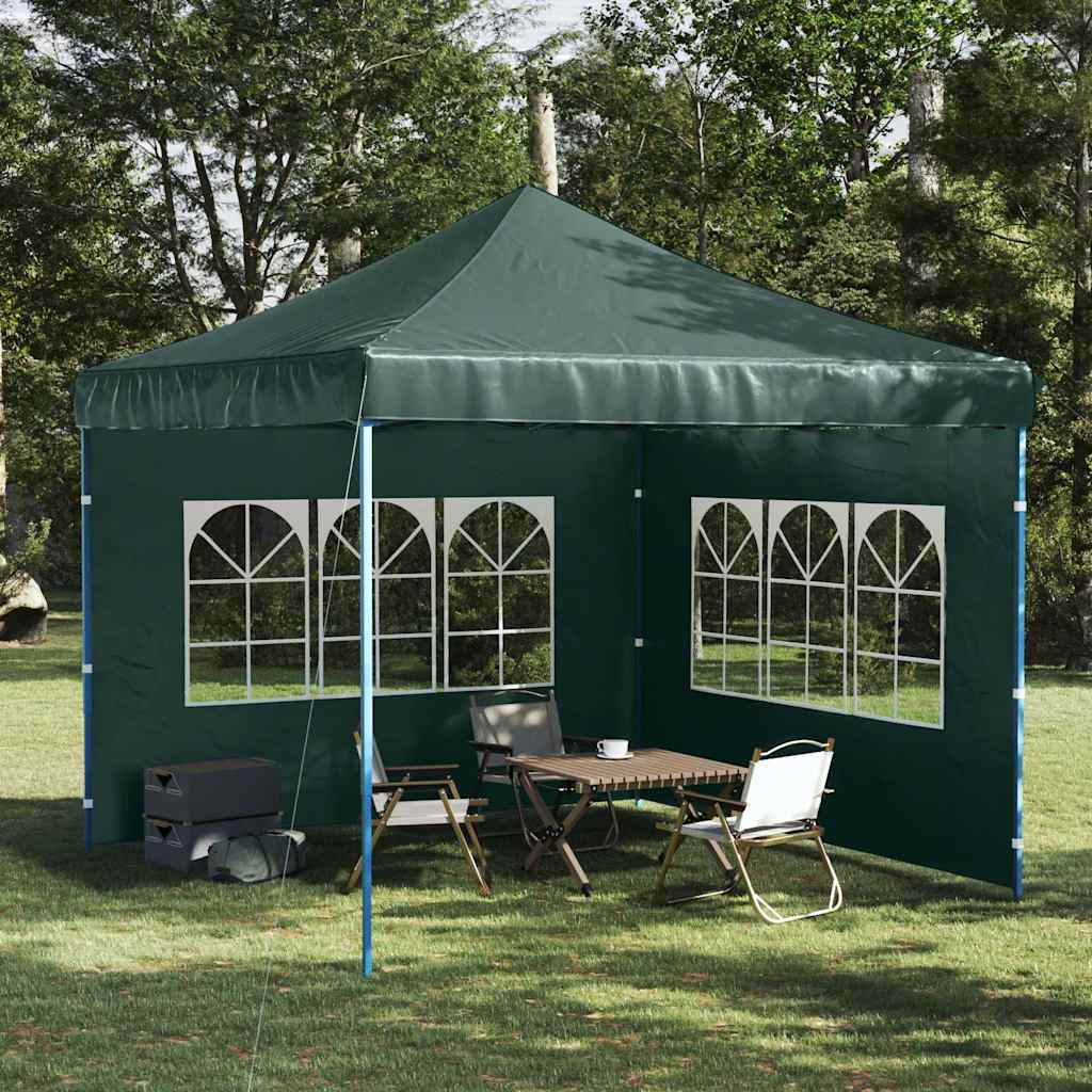 Murs de tente vidaxl avec fenêtre pe vert 2 pcs