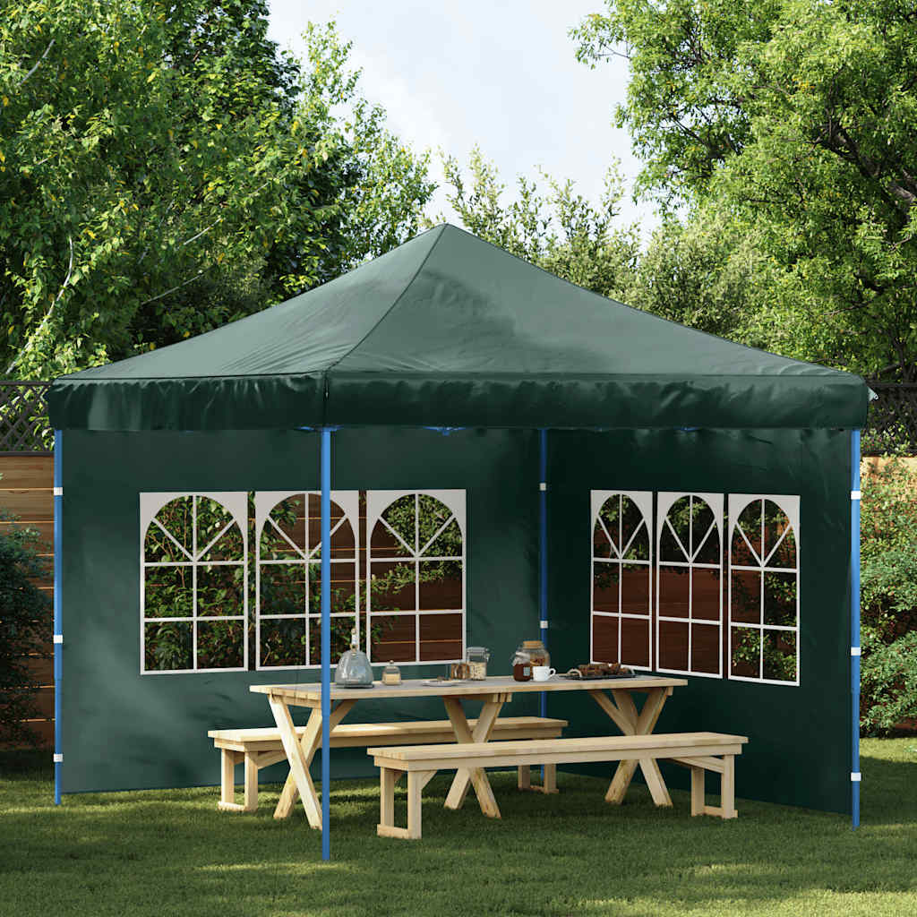 Murs de tente vidaxl avec fenêtre pe vert 2 pcs