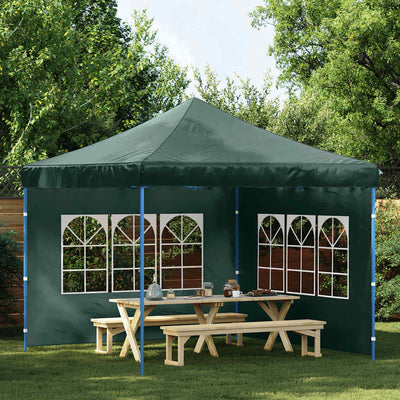 Murs de tente vidaxl avec fenêtre pe vert 2 pcs