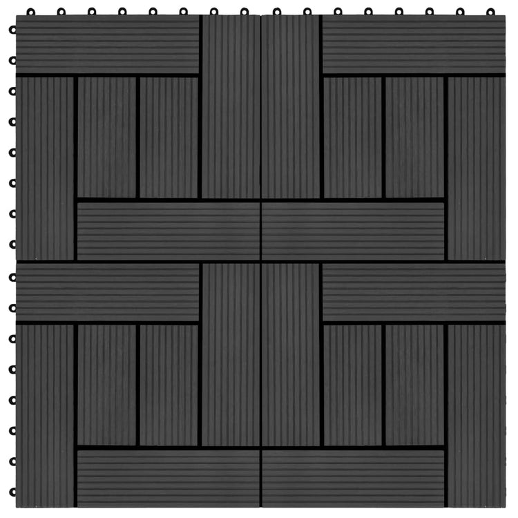 Vidaxl Terrace Tiles 30x30 cm 1 m² HKC Black 11 Sts
