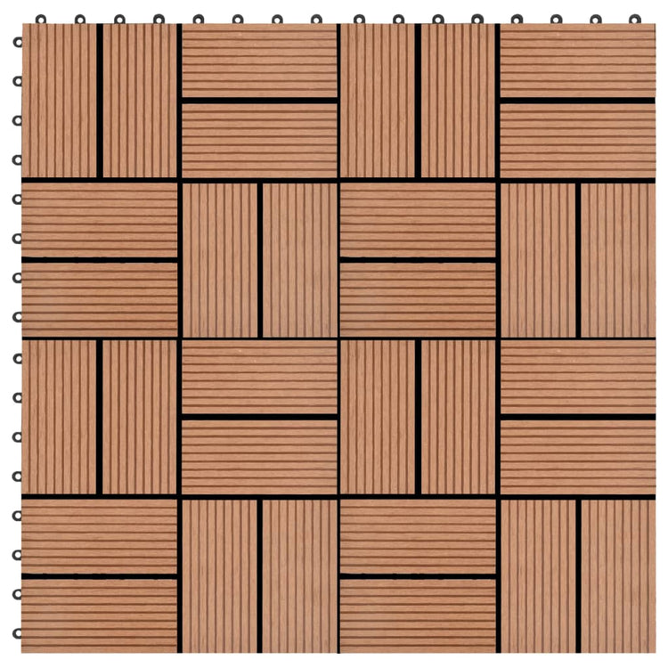 Vidaxl 11 st terrasse tuile 30x30 cm 1 m² hkc marron
