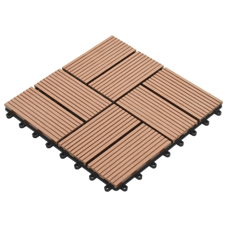 Vidaxl 11 st terrasse tuile 30x30 cm 1 m² hkc marron