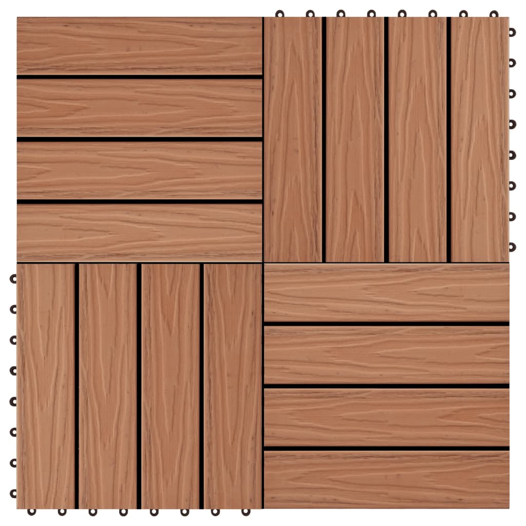 Vidaxl Terrace Tiles Relief profond 30x30 cm 1 m² HKC Brun clair 11 STS
