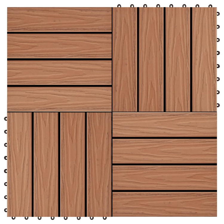 Vidaxl Terrace Tiles Relief profond 30x30 cm 1 m² HKC Brun clair 11 STS
