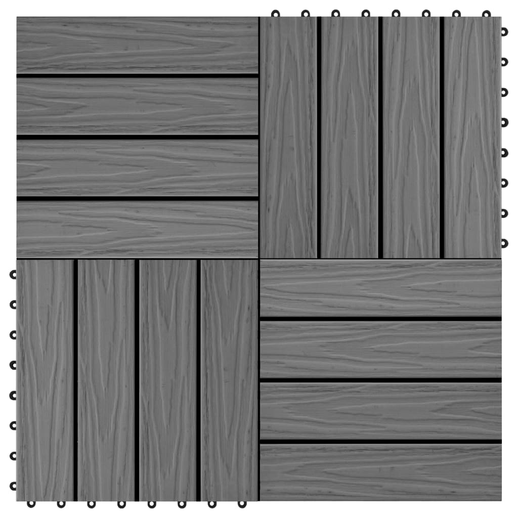 Vidaxl Terrace Tiles Relief profond 30x30 cm 1 m² HKC Gray 11 STS