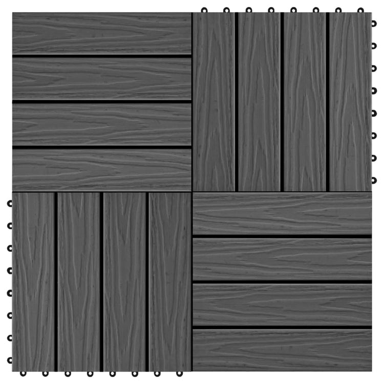 Vidaxl Terrace Tiles Relief Deep 30x30 cm 1 m² HKC Black 11 Sts
