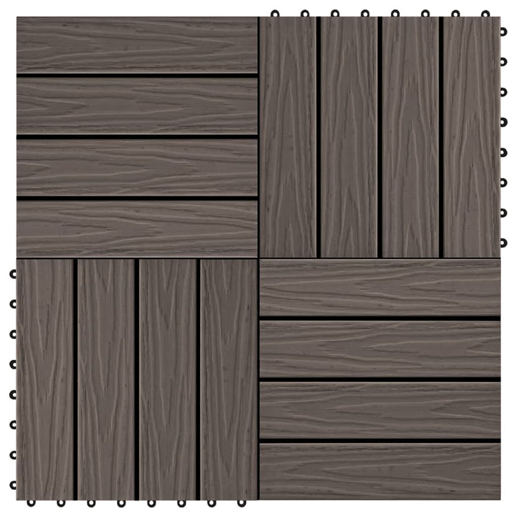 Vidaxl Terrace Tiles Relief profond 30x30 cm 1 m² HKC Brun foncé 11 STS