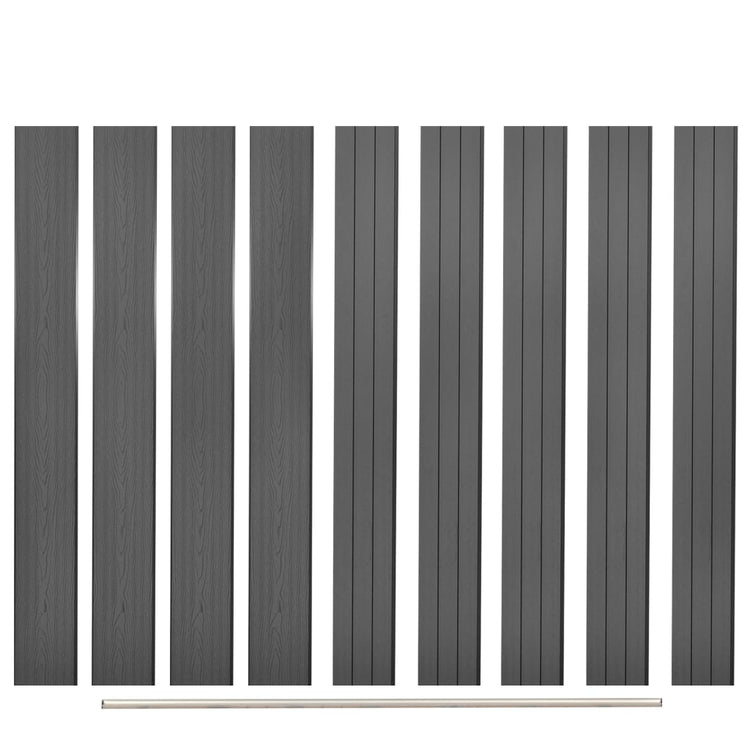 Cartes de clôture de remplacement Vidaxl 9 PCS 170 cm HKC Gray