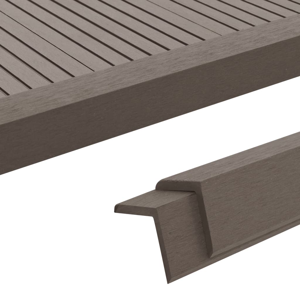 Vidaxl Terrace Corner Pintirage 5 PCS 170 cm HKC Brown foncé