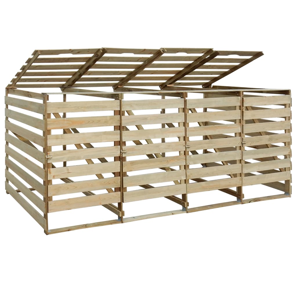 Stockage de conteneurs Vidaxl Four -Dubbel 240 L Pine imprégnée