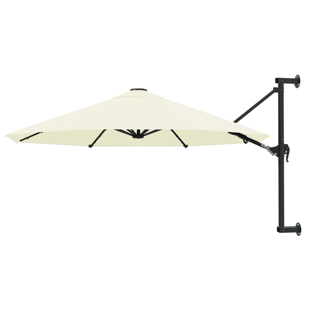 Parasol mural vidaxl avec poteau en métal 300 cm sable -colore