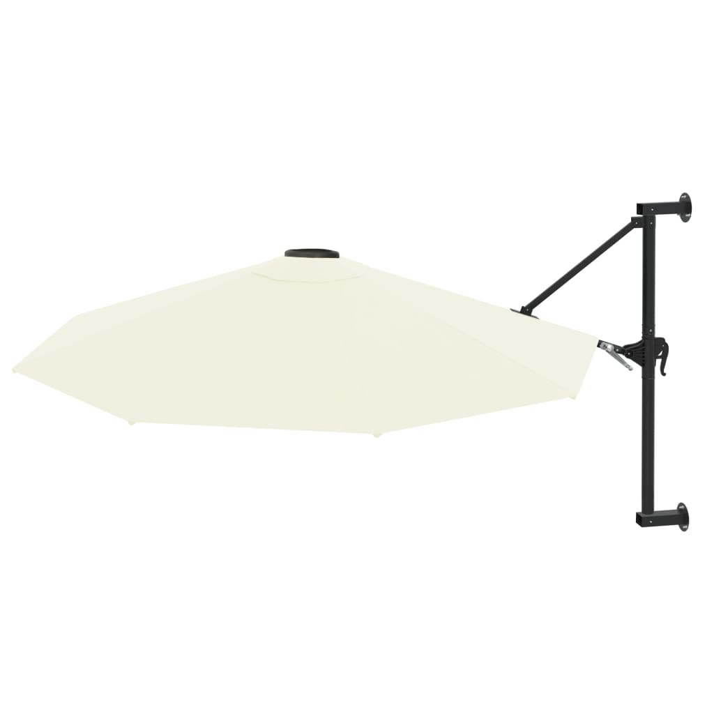 Parasol mural vidaxl avec poteau en métal 300 cm sable -colore