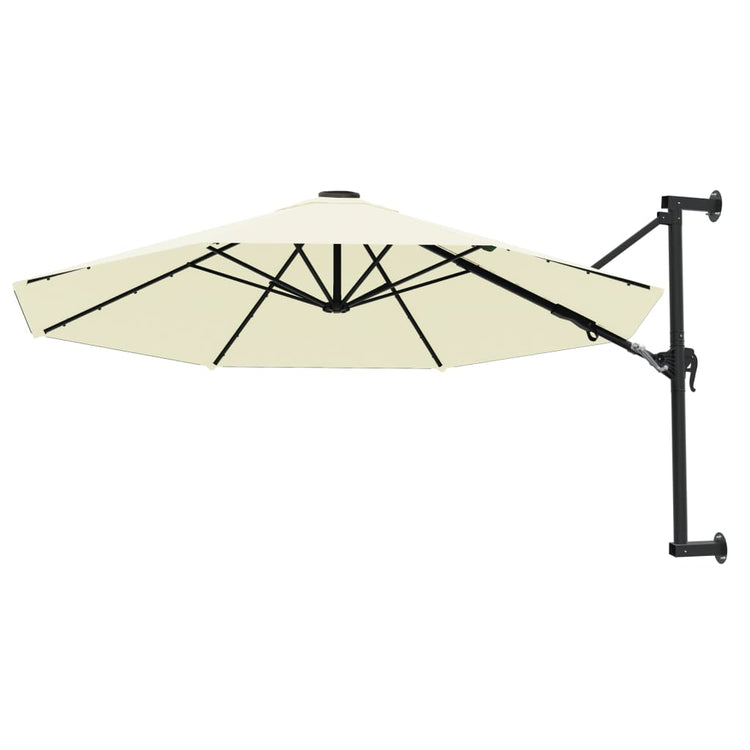 Parasol mural vidaxl avec poteau en métal 300 cm sable -colore