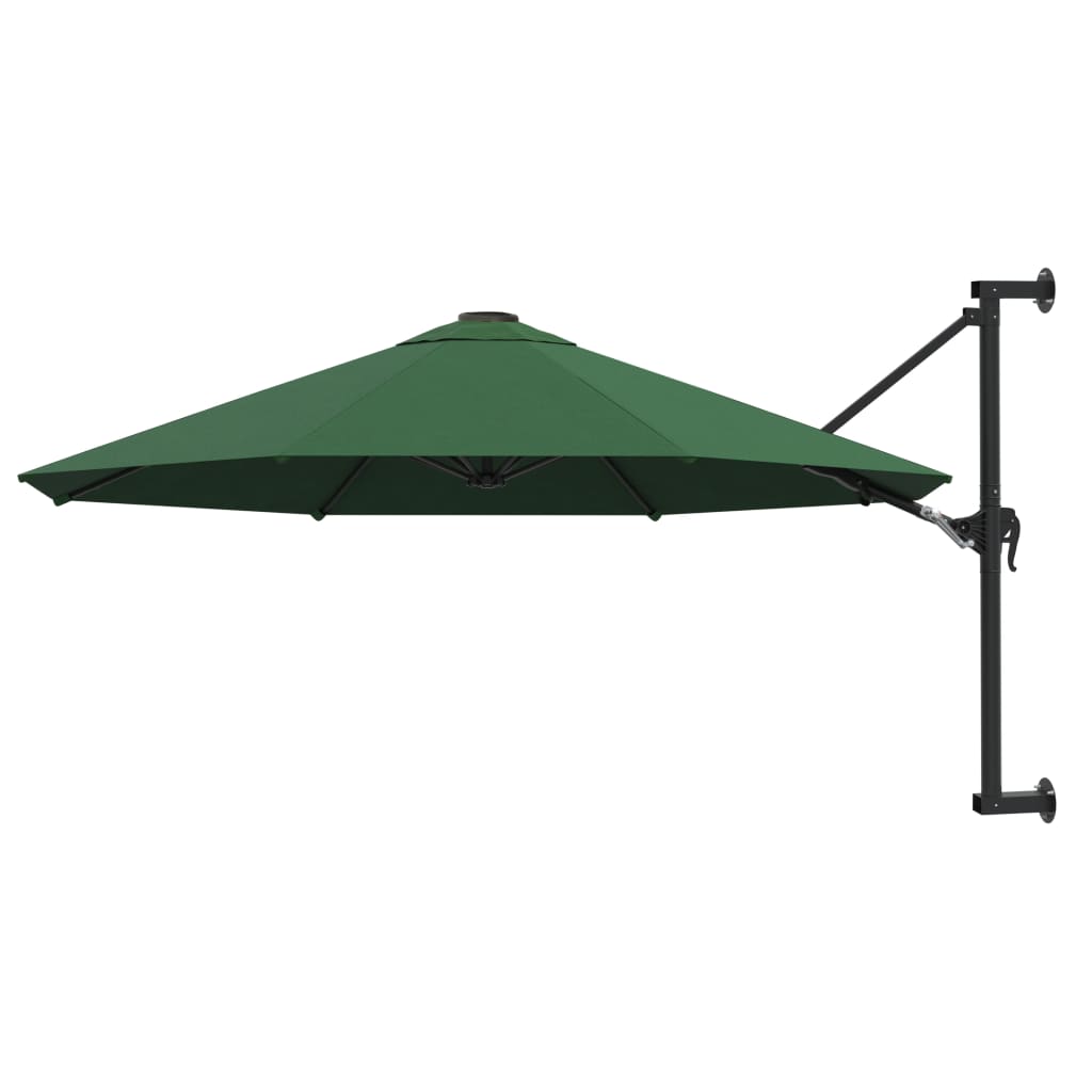 Parasol mural vidaxl avec poteau métallique 300 cm vert