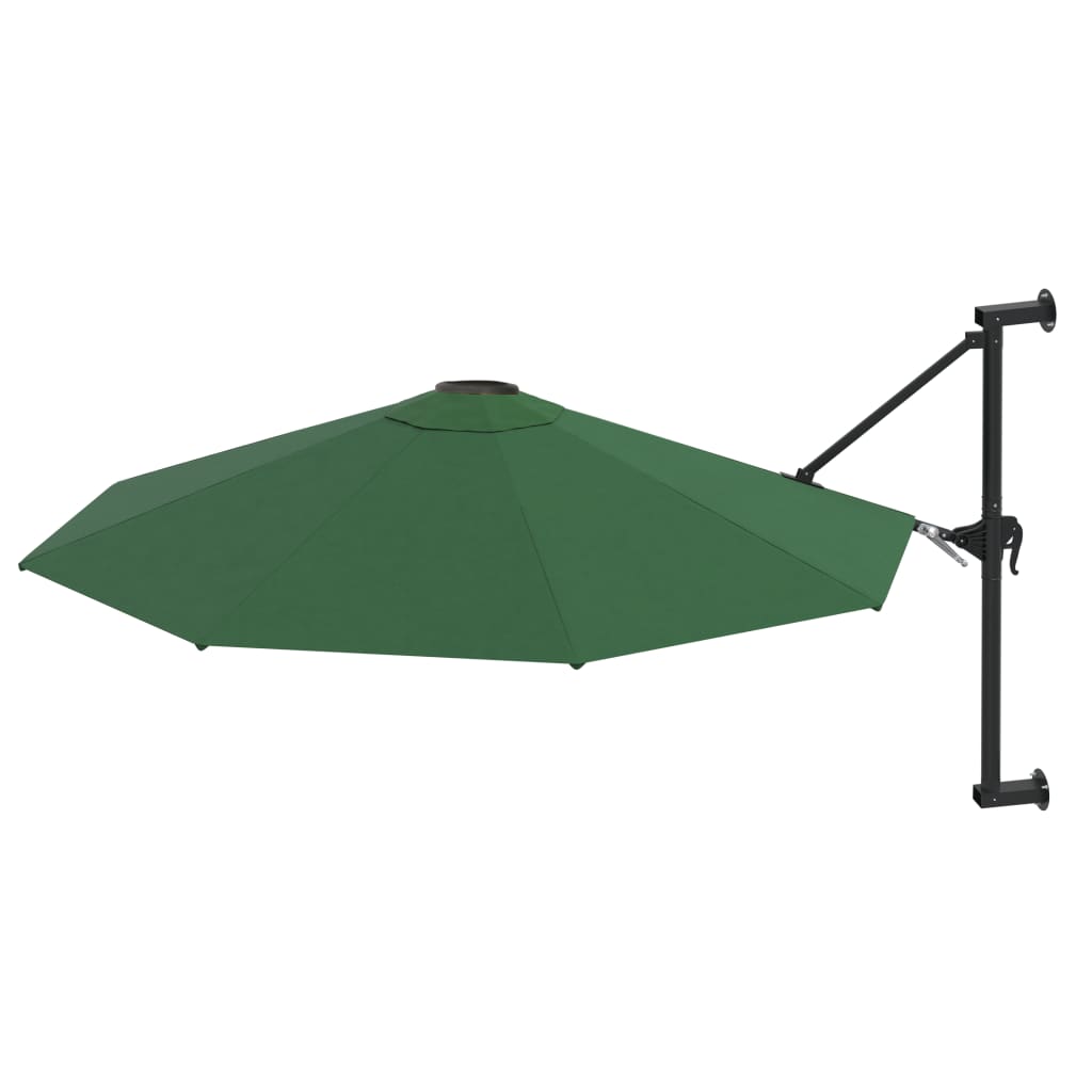 Parasol mural vidaxl avec poteau métallique 300 cm vert