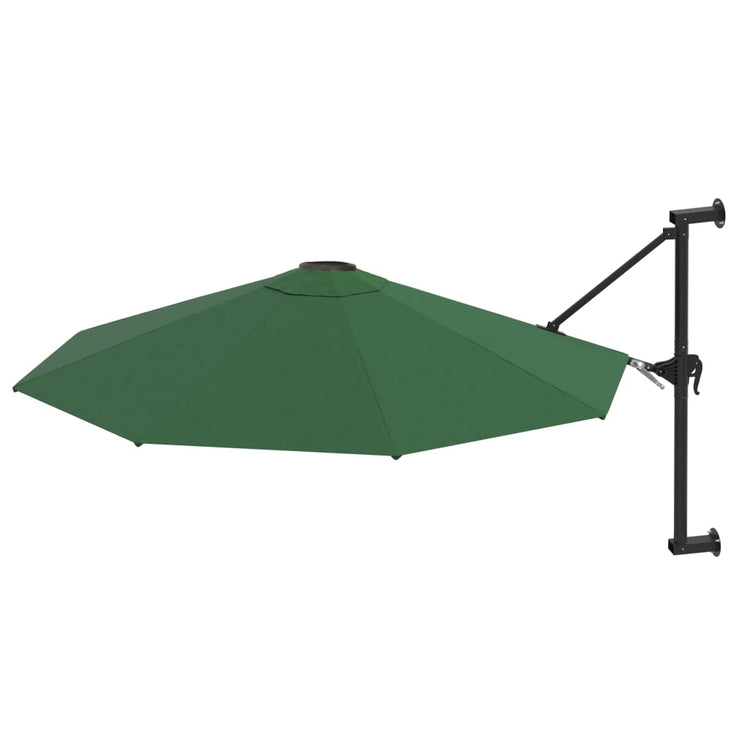 Parasol mural vidaxl avec poteau métallique 300 cm vert