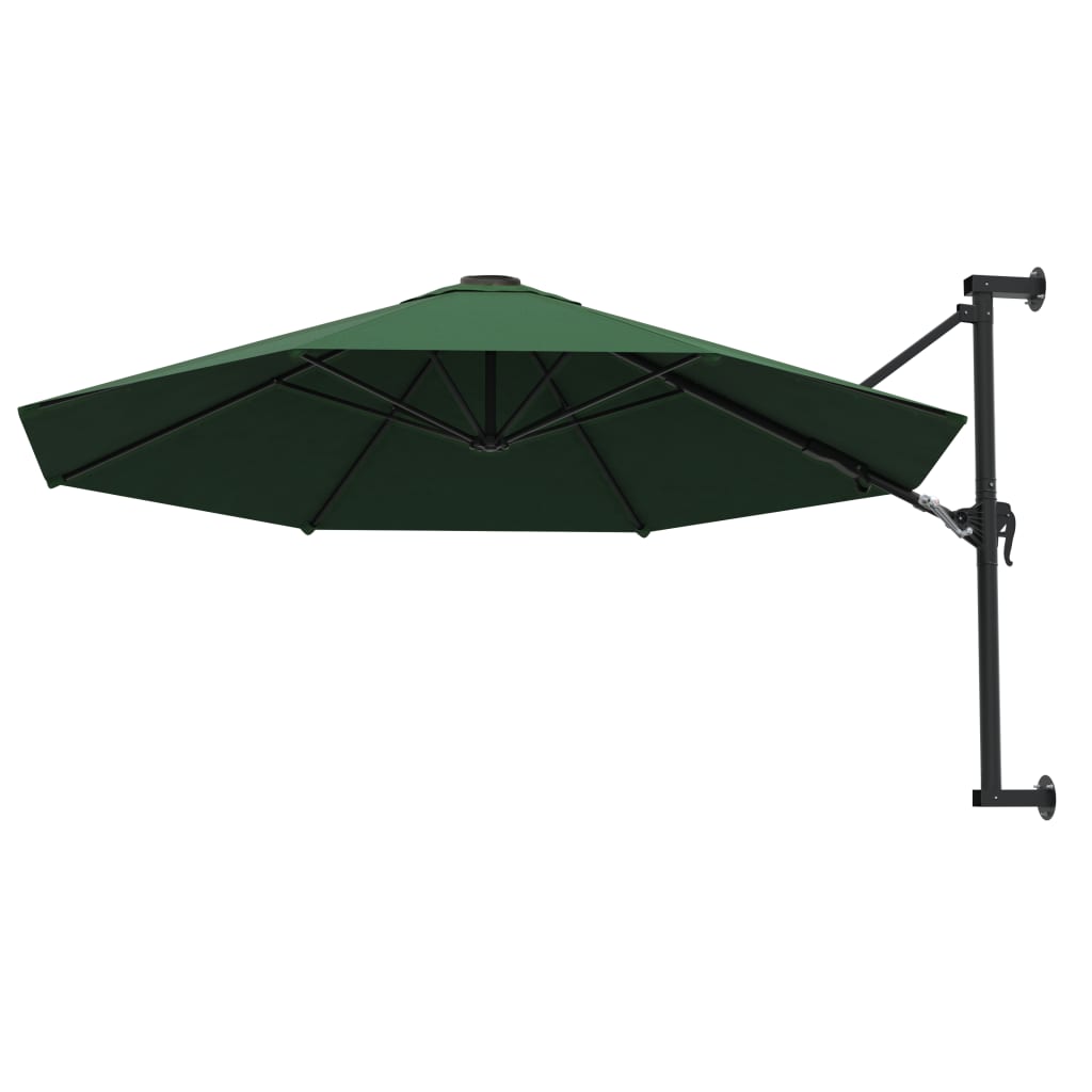 Parasol mural vidaxl avec poteau métallique 300 cm vert