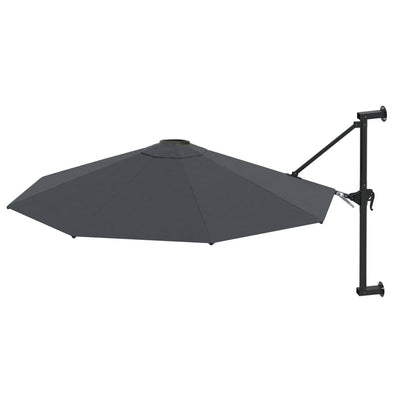 Parasol mural vidaxl avec poteau métallique 300 cm anthracite