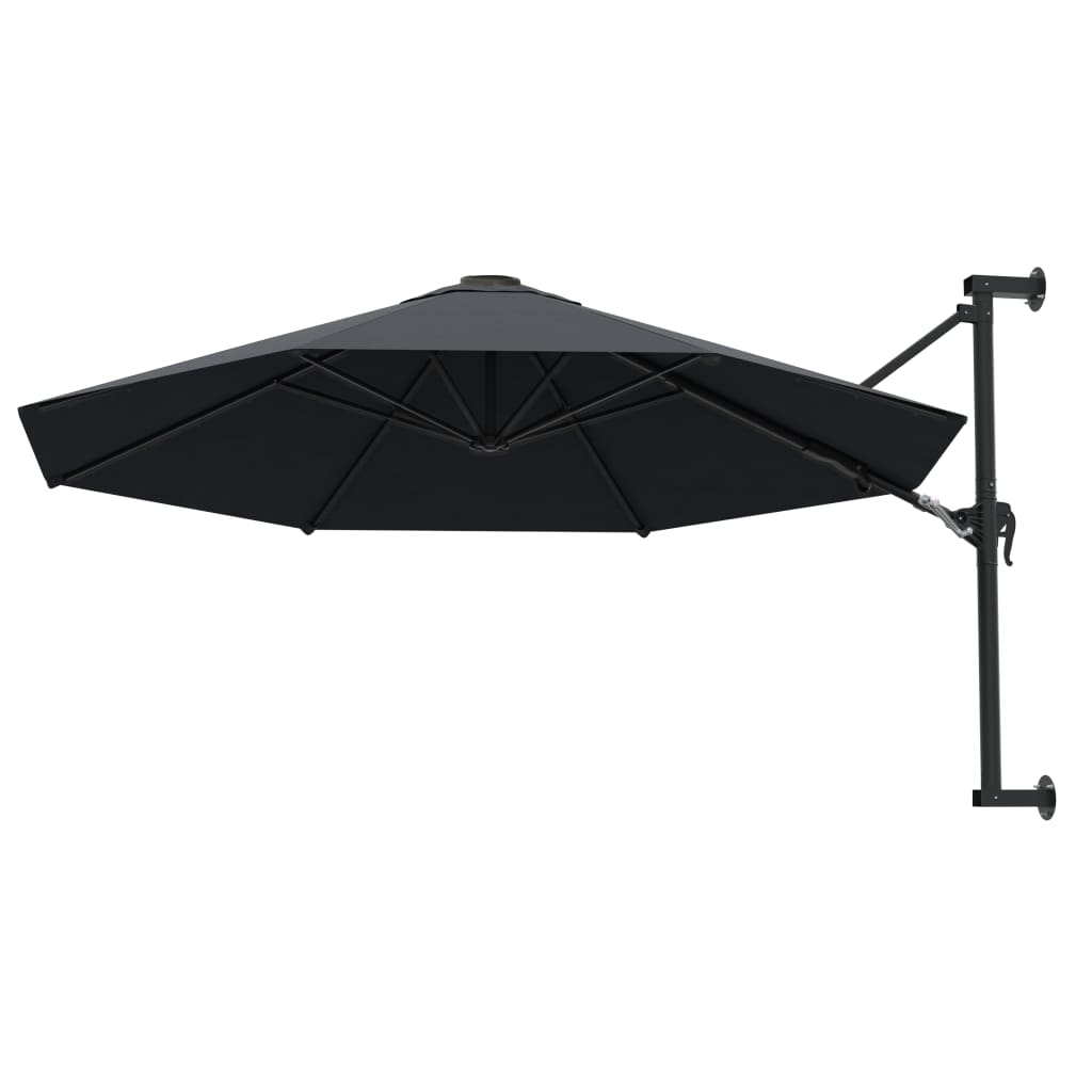 Parasol mural vidaxl avec poteau métallique 300 cm anthracite