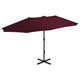 Vidaxl Parasol avec poteau en aluminium 460x270 cm rouge bordeaux