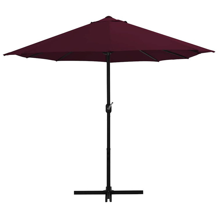 Vidaxl Parasol avec poteau en aluminium 460x270 cm rouge bordeaux