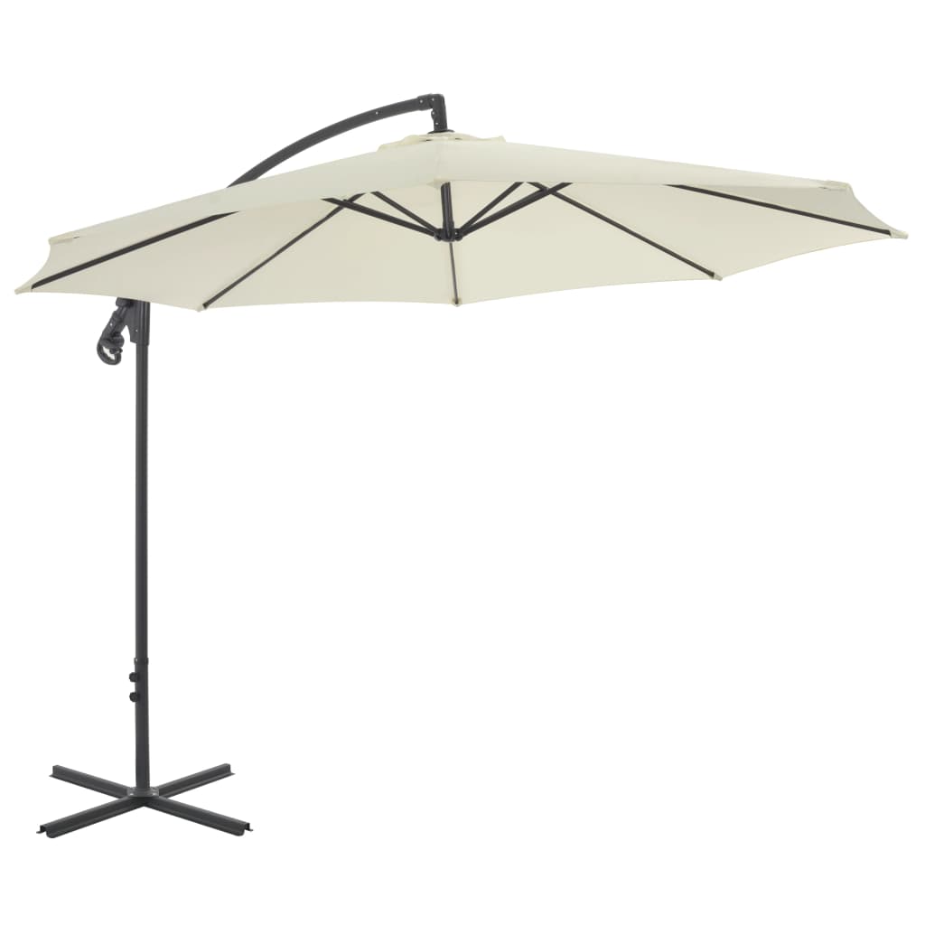 Vidaxl Parasol flottant avec poteau en acier 300 cm sable -colored