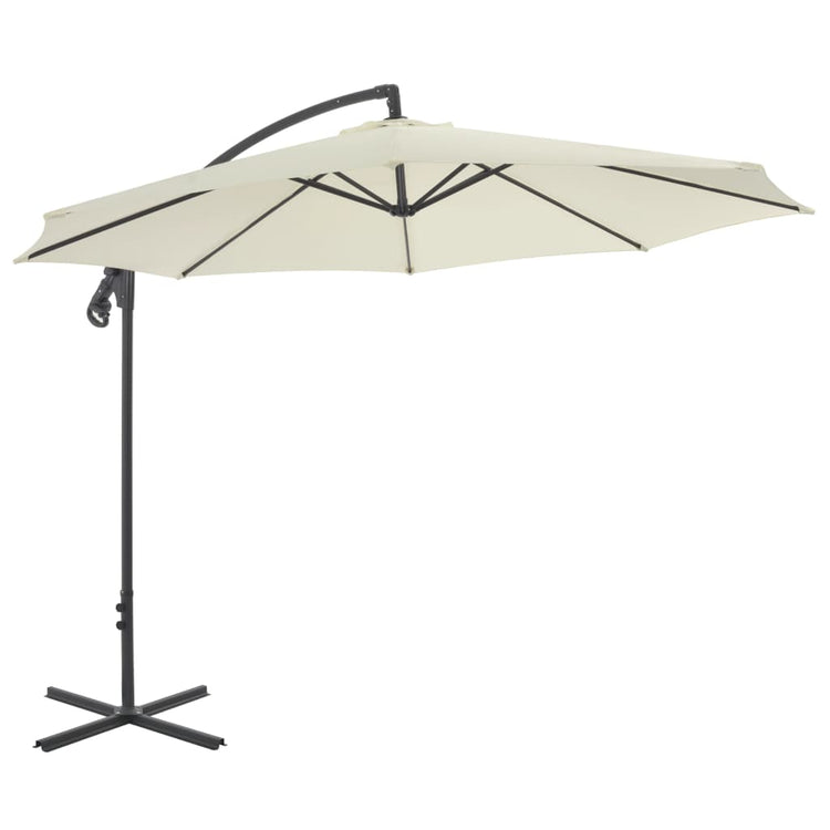 Vidaxl Parasol flottant avec poteau en acier 300 cm sable -colored
