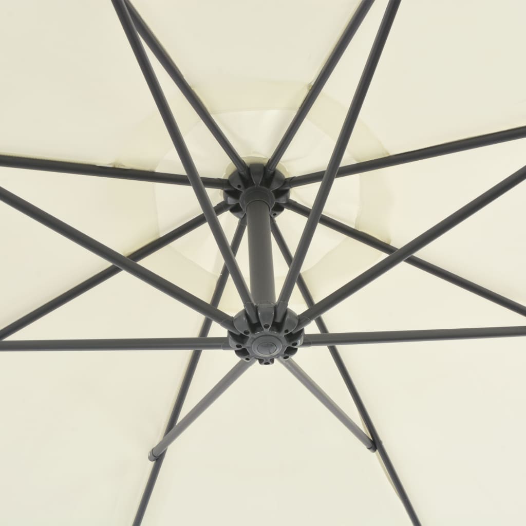 Vidaxl Parasol flottant avec poteau en acier 300 cm sable -colored