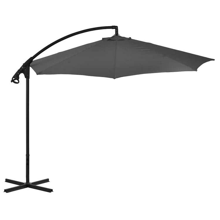Vidaxl Parasol flottant avec poteau en acier 300 cm anthracite -colored