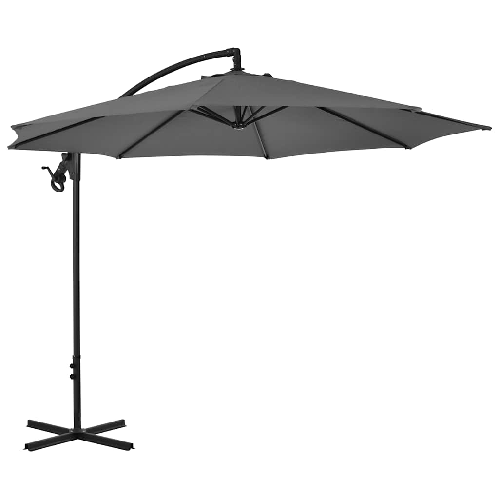 Vidaxl Parasol flottant avec poteau en acier 300 cm anthracite -colored