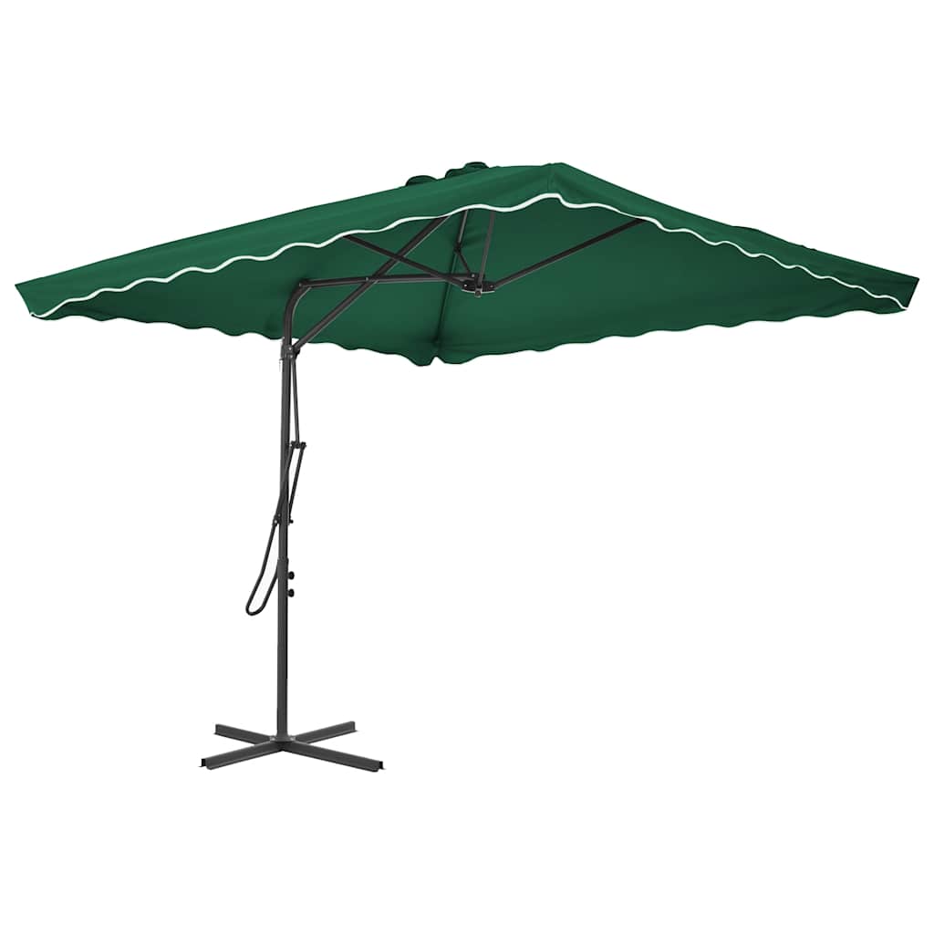 Vidaxl parasol avec poteau en acier 250x250 cm vert