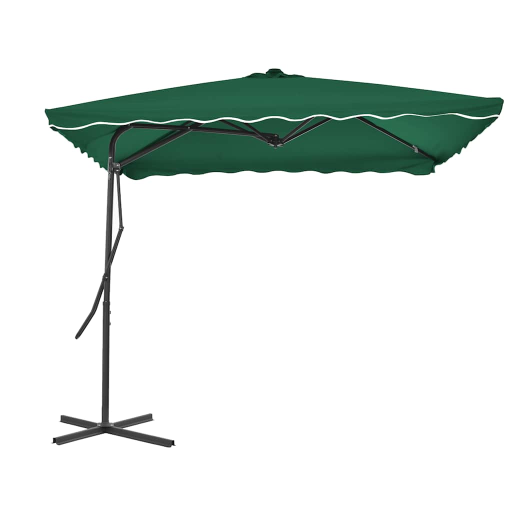 Vidaxl parasol avec poteau en acier 250x250 cm vert