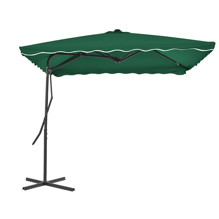 Vidaxl parasol avec poteau en acier 250x250 cm vert