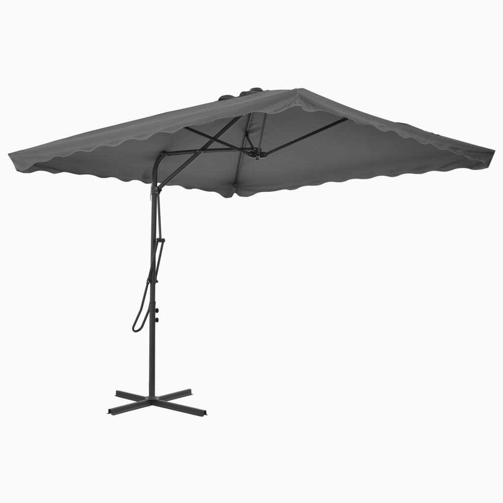Vidaxl parasol avec poteau en acier 250x250 cm anthracite