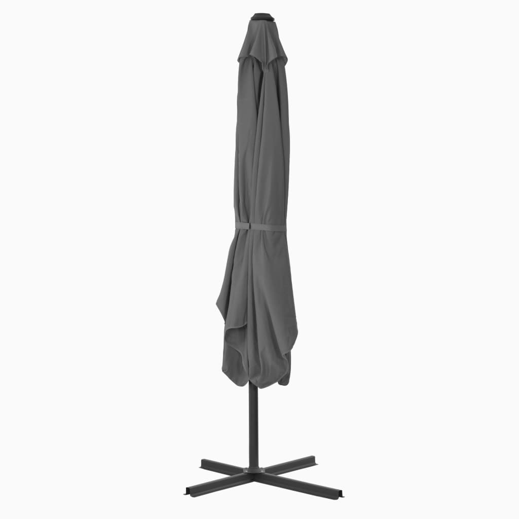 Vidaxl parasol avec poteau en acier 250x250 cm anthracite